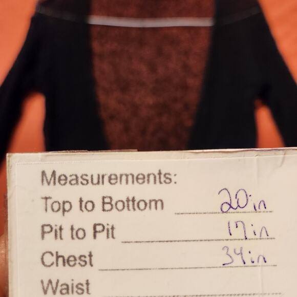 Black Sz Medium Sheer Lose Knit Tie Up Cardigan Stretch 3/4 Sleeve Light Sweater - Picture 8 of 9